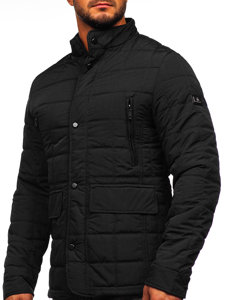 Bolf Herren Gepolsterte Übergangsjacke Schwarz  22M16