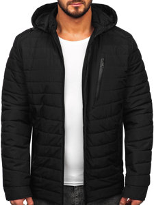 Bolf Herren Gepolsterte Übergangsjacke Schwarz  22M305