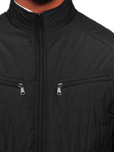 Bolf Herren Gepolsterte Übergangsjacke Schwarz  22M307