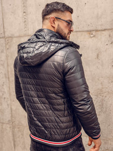 Bolf Herren Gepolsterte Übergangsjacke Schwarz  6191A