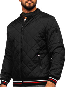 Bolf Herren Gepolsterte Übergangsjacke Schwarz  7150