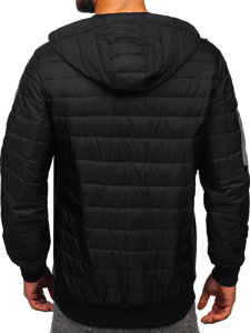 Bolf Herren Gepolsterte Übergangsjacke Schwarz  8M902