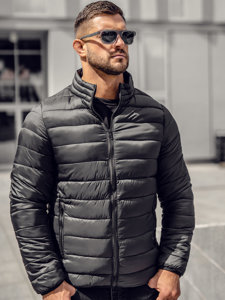 Bolf Herren Gepolsterte Übergangsjacke Schwarz  LY33A