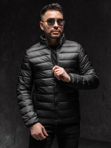 Bolf Herren Gepolsterte Übergangsjacke Schwarz  LY33A1