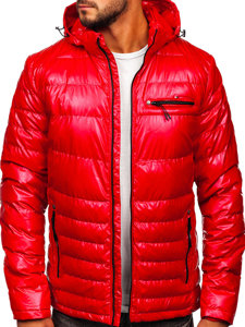 Bolf Herren Gepolsterte Übergangsjacke Sport Jacke Rot  2147