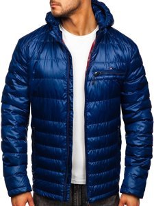 Bolf Herren Gepolsterte Übergangsjacke Sportjacke Dunkelblau  2066