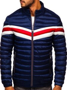 Bolf Herren Gepolsterte Übergangsjacke Sportjacke Dunkelblau  6574