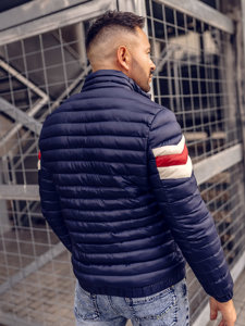 Bolf Herren Gepolsterte Übergangsjacke Sportjacke Dunkelblau  6574A