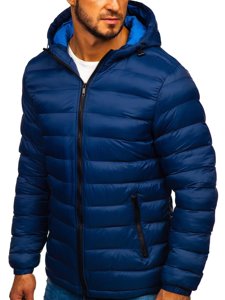 Bolf Herren Gepolsterte Übergangsjacke Sportjacke Dunkelblau  JP1101