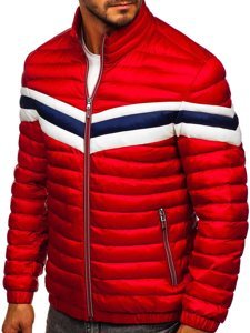 Bolf Herren Gepolsterte Übergangsjacke Sportjacke Rot  6574