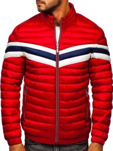 Bolf Herren Gepolsterte Übergangsjacke Sportjacke Rot  6574