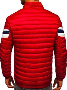 Bolf Herren Gepolsterte Übergangsjacke Sportjacke Rot  6574