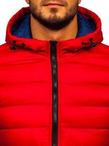 Bolf Herren Gepolsterte Übergangsjacke Sportjacke rot  JP1101