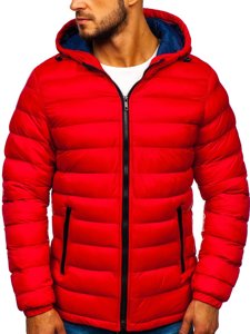 Bolf Herren Gepolsterte Übergangsjacke Sportjacke rot  JP1101