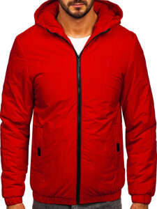 Bolf Herren Gepolsterte Übergangsjacke mit Kapuze Rot  5M3116