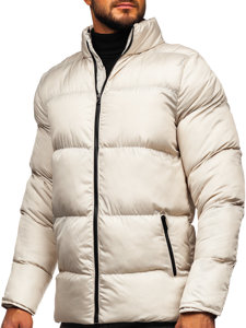 Bolf Herren Gepolsterte Winterjacke Beige  0025