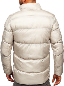 Bolf Herren Gepolsterte Winterjacke Beige  0025