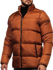 Bolf Herren Gepolsterte Winterjacke Braun  0025