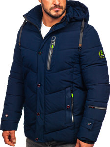 Bolf Herren Gepolsterte Winterjacke Dunkalblau  22M55