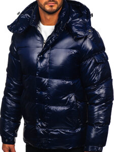 Bolf Herren Gepolsterte Winterjacke Dunkalblau  9970