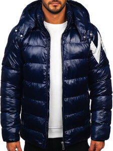 Bolf Herren Gepolsterte Winterjacke Dunkalblau  9981