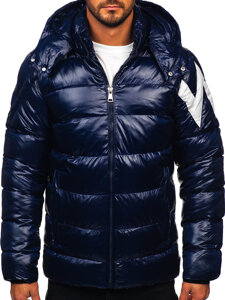 Bolf Herren Gepolsterte Winterjacke Dunkalblau  9981