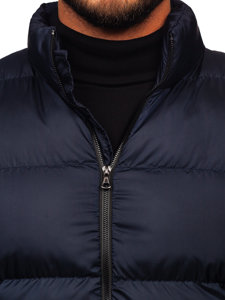 Bolf Herren Gepolsterte Winterjacke Dunkelblau  0025