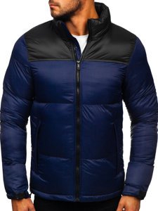 Bolf Herren Gepolsterte Winterjacke Dunkelblau  1186