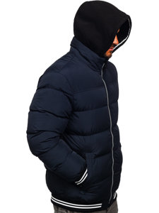 Bolf Herren Gepolsterte Winterjacke Dunkelblau  6883