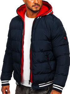 Bolf Herren Gepolsterte Winterjacke Dunkelblau  6900