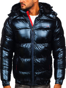 Bolf Herren Gepolsterte Winterjacke Dunkelblau  6903