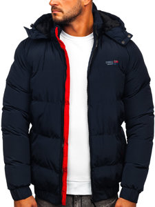 Bolf Herren Gepolsterte Winterjacke Dunkelblau  6904