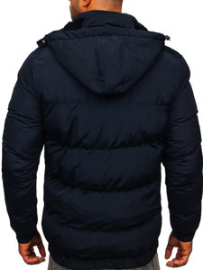 Bolf Herren Gepolsterte Winterjacke Dunkelblau  6904