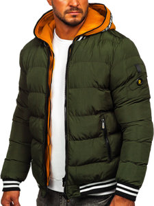 Bolf Herren Gepolsterte Winterjacke Grün  6900