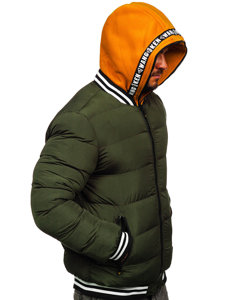 Bolf Herren Gepolsterte Winterjacke Grün  6900