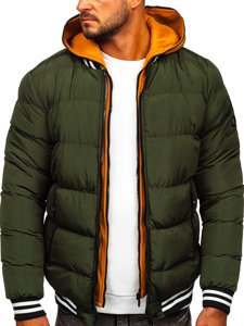 Bolf Herren Gepolsterte Winterjacke Grün  6900