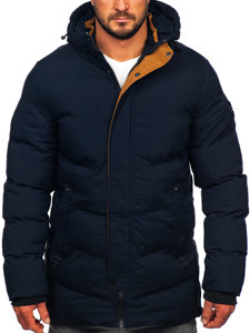 Bolf Herren Gepolsterte Winterjacke Parka Dunkelblau  7330