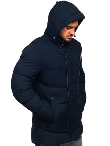 Bolf Herren Gepolsterte Winterjacke Parka Dunkelblau  7330