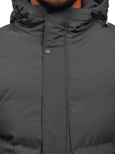 Bolf Herren Gepolsterte Winterjacke Parka Grau  7330