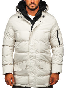 Bolf Herren Gepolsterte Winterjacke Parka Hellbeige  5M790