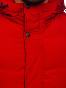 Bolf Herren Gepolsterte Winterjacke Parka Rot  7330