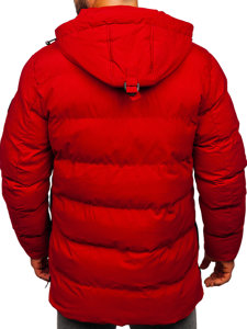 Bolf Herren Gepolsterte Winterjacke Parka Rot  7330