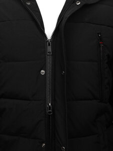 Bolf Herren Gepolsterte Winterjacke Parka Schwarz  25M9803