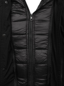 Bolf Herren Gepolsterte Winterjacke Parka Schwarz  5M790