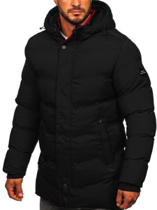 Bolf Herren Gepolsterte Winterjacke Parka Schwarz  7330