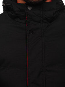 Bolf Herren Gepolsterte Winterjacke Parka Schwarz  7330