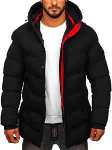 Bolf Herren Gepolsterte Winterjacke Parka Schwarz  7330