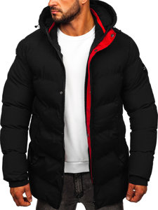 Bolf Herren Gepolsterte Winterjacke Parka Schwarz  7330