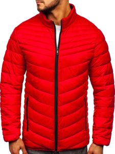 Bolf Herren Gepolsterte Winterjacke Rot  1137