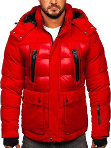 Bolf Herren Gepolsterte Winterjacke Rot  99527